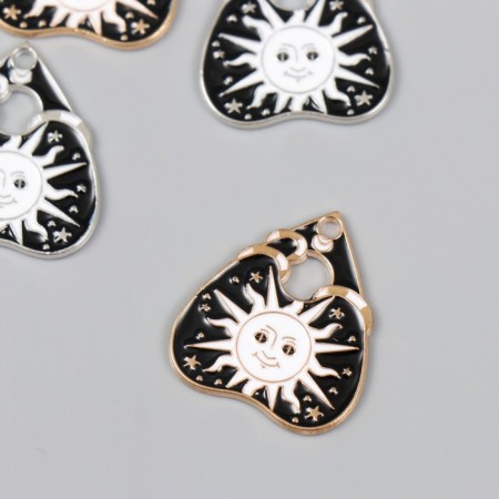 Decor for creativity Metal "Sun symbol" enamel mix 2.6x2.3 cm-1