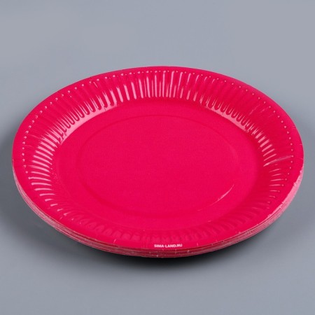 Disposable paper plate "fuchsia", plain, 18 cm-3