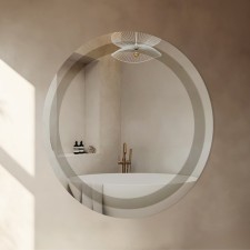Round mirror, D = 65 cm with 2 plates, with sandblasting graphics