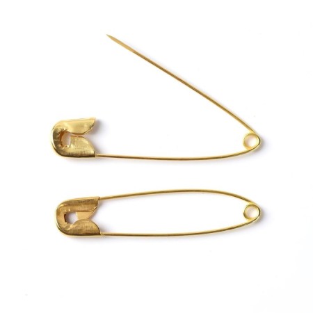 English pins, 45 mm, 10 pcs, gold color-2