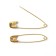 English pins, 45 mm, 10 pcs, gold color