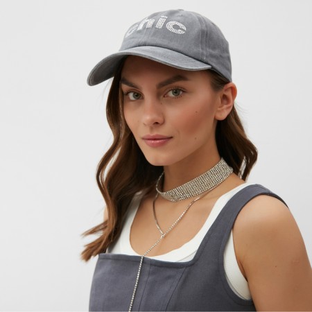 Women's cap with rhinestones Mist Chic, Gray, p. 56-58
