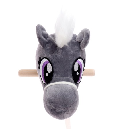 Soft toy "Horse-horseman", on a stick, mix, color gray color-9