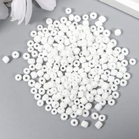 Round beads 6/0 "White" 20 g-1