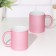 Poramic sublimation mug with logo, color pink glitter, 320ml