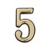 The door number "5" tundra, plastic, color gold, 1 pc.