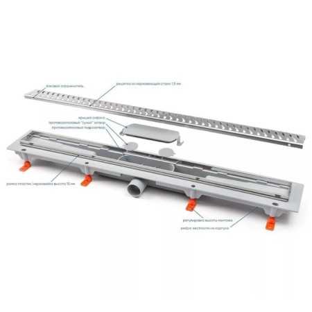 Gag VeConi Klasik V450K, D = 40 mm, lateral release, 515x125 mm, linear, chrome-2
