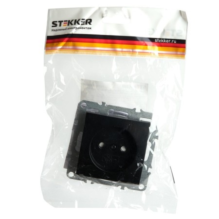1-seater b/s outlet (mechanism), 250V, 10A, Stekker series Erna, PST10-9109-03, black-5