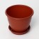Pot for flowers with a pallet of 1.2l "Flower", Color Terracott