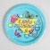 Disposable paper plate "Happy birthday" 90s, 18 cm