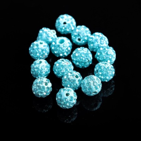 Busina "Shambhala" 10 mm (set 15 pcs.), Blue color