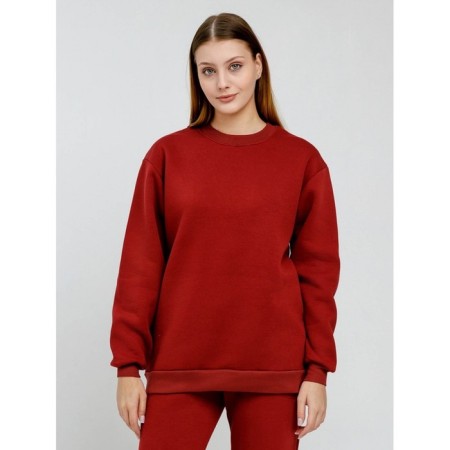 Women's sweated sweatshirt, size 46, burgundy color-6