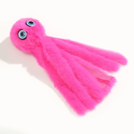 A toy for cats "octopus" from artificial fur, up to 19 cm, fuchsia-4