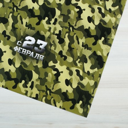 Paper packaging gloss "Camouflage", February 23, 100 x 70 cm-1