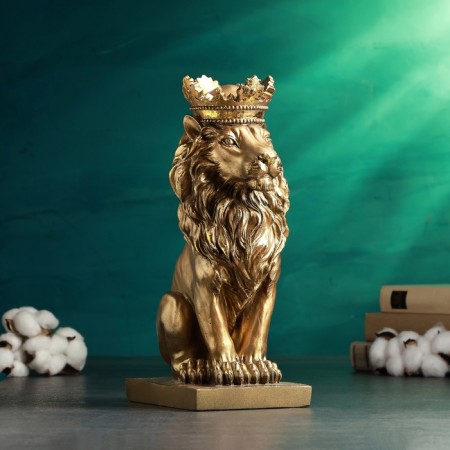 Figure "Leo with the crown" 36x22x16cm, bronze with gilding