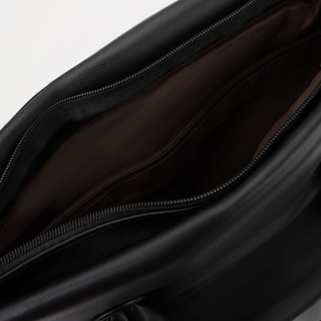 Soper bag with zipper, black color-2