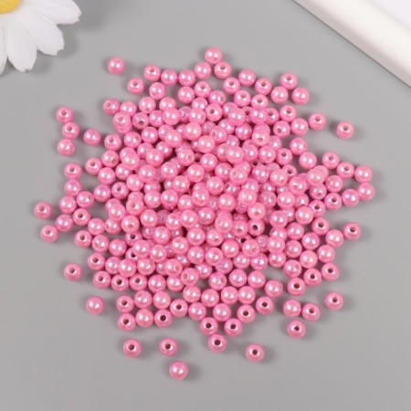 A set of beads "Pearls" D 6 mm, 250 gr, bright pink