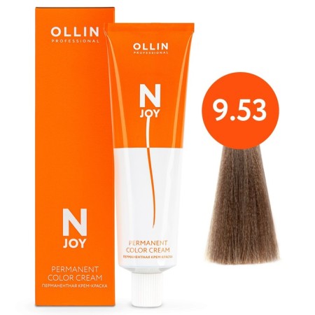 Cream-color hair Permanent Ollin Professional N-Joy, tone 9/53, Mahagon-golden blond, 100 ml