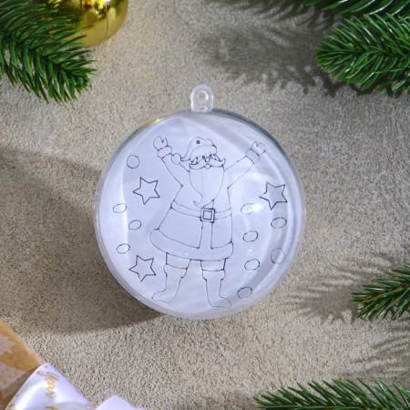 Christmas tree decoration for coloring "Fun" size: 8 cm; 2 pcs., Brush-2