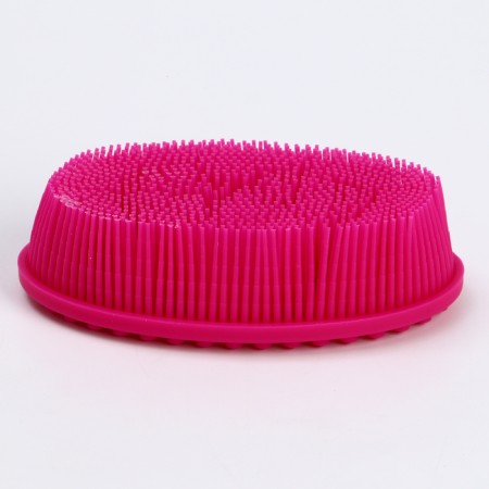 Baby silicone washcloth for swimming babies, pink color-3