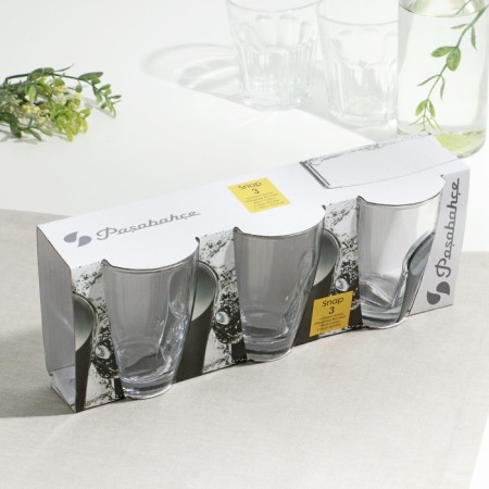 A set of glasses “SNEP” glass, 260 ml, 3 pcs, gray plastic accessory-6