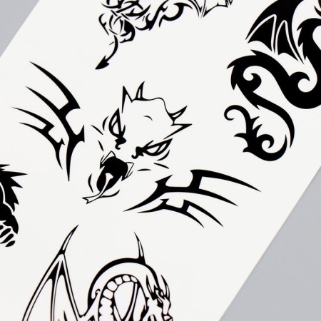 Transfer Tattoo "Dragons" Black, 9x21-2
