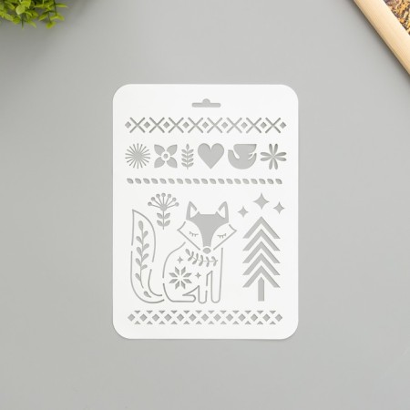 Plastic stencil "Fox" 16x22 cm