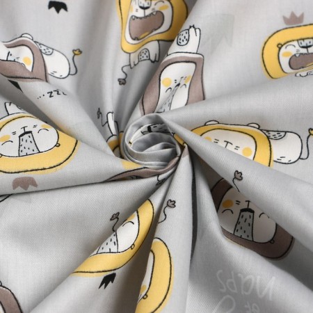 Printed "lion" Sh.160 cm, satin, 100% cotton-2