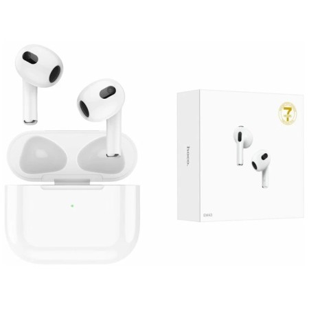 Hoco EW43 TWS headphones, wireless, inserts, BT5.3, 40/300 mAh, microphone, white-8