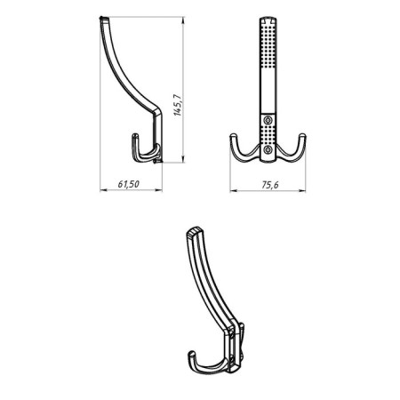 Hook-lick No. 11, chromium color, 30 pcs-4