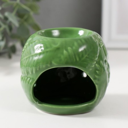 Aroma lamp ceramics "leaves" green 7.5x7.5x7.2 cm-1