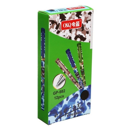 Gel pen 0.5 mm, black rod, case with a drawing "Millitari" (barcode on a piece)-6