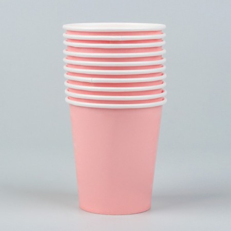 A single-single glass, plain, pale pink color, 205 ml-1