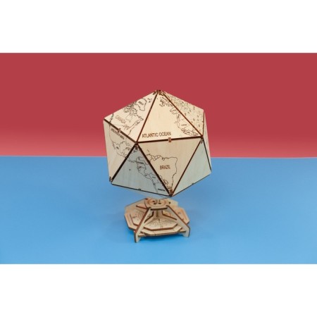 Designer Wooden 3D Ewa Globe Icosahedron with a secret (box, safe)-5