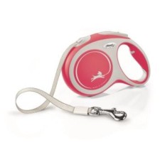 Roulette Flexi New Line Comfort L (up to 60 kg) tape, 5 m gray/red