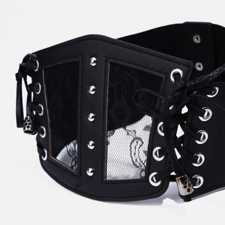 Lightning corset, height 10-15 cm, buttons, black color-6