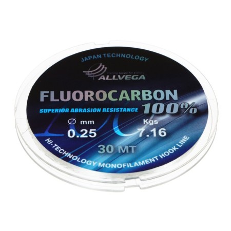 Monophile FX FX FX FLUOROCARBON LESTION 100%, diameter 0.25 mm, test 7.16 kg, 30 m, transparent