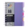 Notepad on the crest A6, 100 sheets, line, plastic cover, with neon divisors, mix