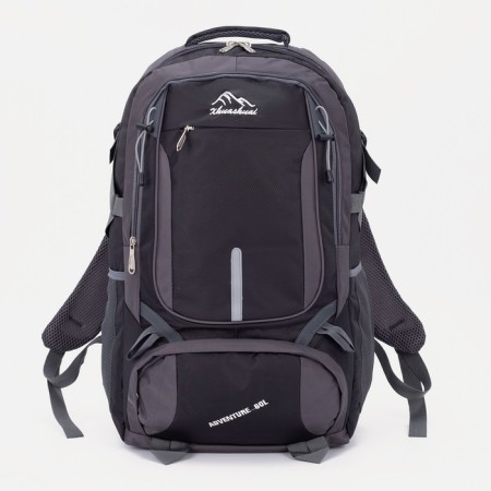 Tourist backpack on lightning with extension, 2 departments, 4 pockets, black color
