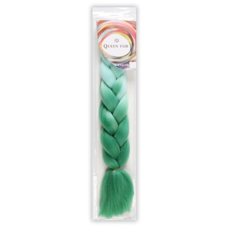 Zumba Kanecalon Two-color, corrugated, 60 cm, 100 g, color light blue/green (#by41)-2