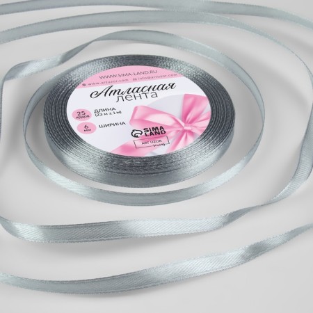 Satin tape, 6 mm × 23 ± 1 m, color ash No. 59