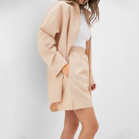 Female set (shirt, shorts) KAFTAN Size 48-50, beige-4