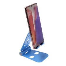 Luazon phone stand, adjustable height, silicone inserts, blue