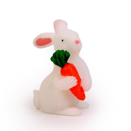 Miniature Puppet "Hare with carrots", size: 2.5 × 3 × 3.5 cm-1