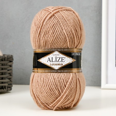 Yarn "Lanagold" 51% acrylic, 49% wool 240m/100g (05 beige)