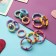 Hair elastic band "Fleeca" (set 40 pcs ± 2) stripes, 2 cm, mix