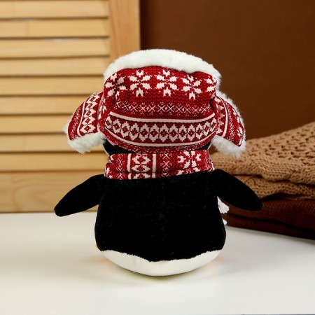 Soft toy "Penguin" in a hat, 22 cm, black color-2