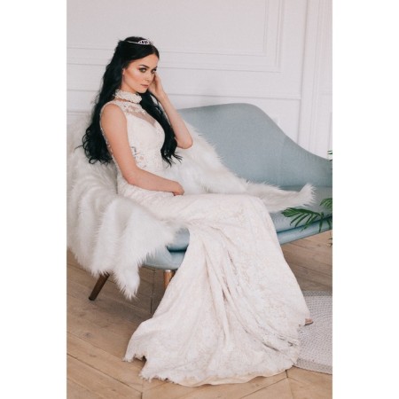 Hair diadem "Virginia" droplets, 3 cm, silver-2