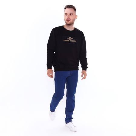 Свитшот мужской, цвет чёрный/принт МИКС, размер 50 (XL)-1