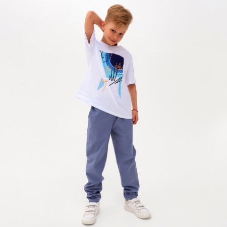 Pants for the boy Minaku: Cotton Collection Blue Blue, Height 116-3